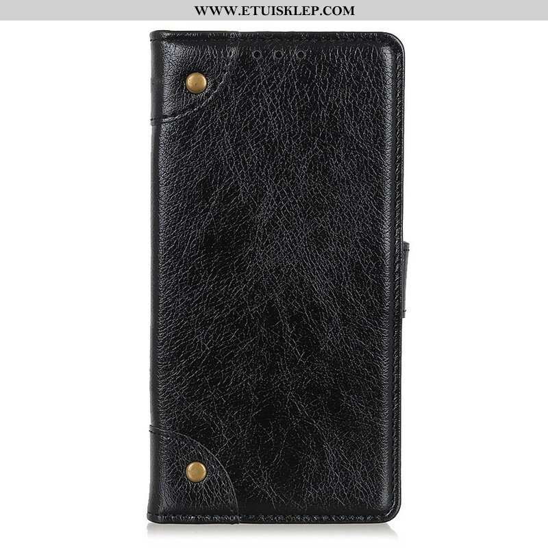 Etui Folio do iPhone 13 Pro Nity W Stylu Vintage Ze Skóry Nappa